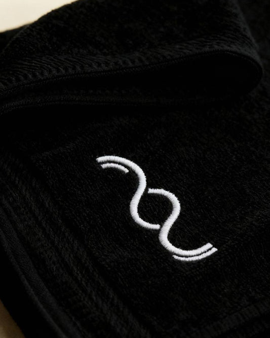 Black Aufguss Waving Towel with Logo 100cm x 150cm